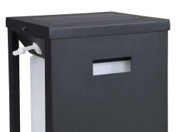 Aplique De Exterior Com Painel Solar E Leds C15 X A30 Cm Metal Preto - Fozzano