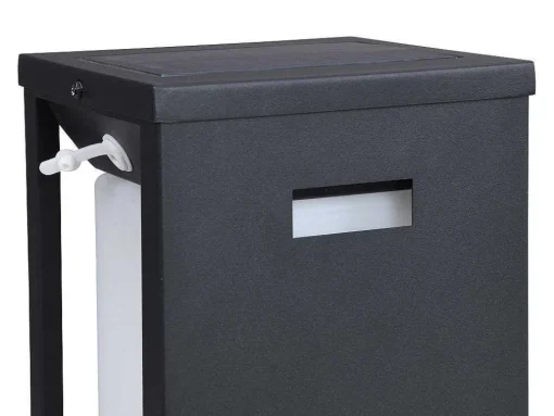 Aplique De Exterior Com Painel Solar E Leds C15 X A30 Cm Metal Preto - Fozzano