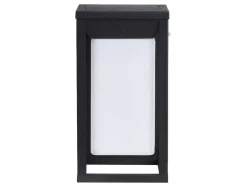 Aplique De Exterior Com Painel Solar E Leds C15 X A30 Cm Metal Preto - Fozzano