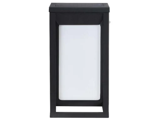 Aplique De Exterior Com Painel Solar E Leds C15 X A30 Cm Metal Preto - Fozzano