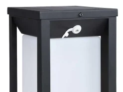 Aplique De Exterior Com Painel Solar E Leds C15 X A30 Cm Metal Preto - Fozzano