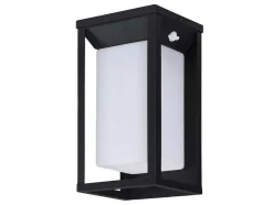 Aplique De Exterior Com Painel Solar E Leds C15 X A30 Cm Metal Preto - Fozzano