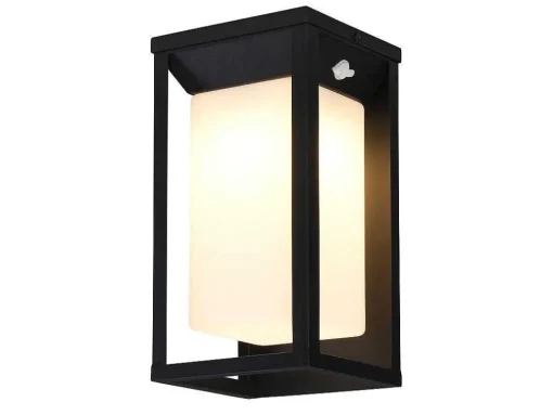 Aplique De Exterior Com Painel Solar E Leds C15 X A30 Cm Metal Preto - Fozzano