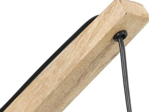 Aplique De Parede Escandinavo Madeira De Mangueira E Tecido D. 21 X A. 36 Cm Natural Claro E Bege - Paliana