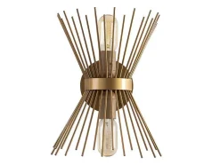 Aplique De Parede Filiforme Em Metal De A. 33 Cm Cor Dourado - Kirpi
