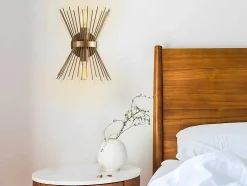 Aplique De Parede Filiforme Em Metal De A. 33 Cm Cor Dourado - Kirpi