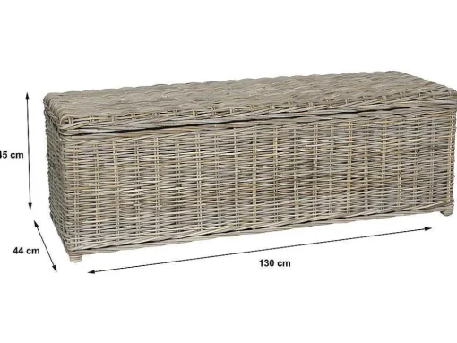 Arca De Arrumação Em Kubu De C130 X L45 X A44 Cm Cor Cinza Natural - Gao