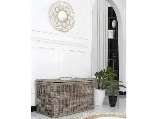 Arca De Arrumação Em Kubu De C100 X L55 X A55 Cm Cor Cinza Natural - Timgad