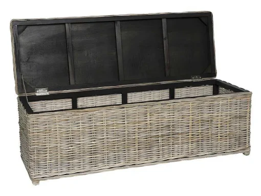 Arca De Arrumação Em Kubu De C130 X L45 X A44 Cm Cor Cinza Natural - Gao