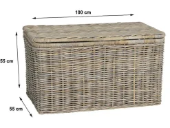 Arca De Arrumação Em Kubu De C100 X L55 X A55 Cm Cor Cinza Natural - Timgad