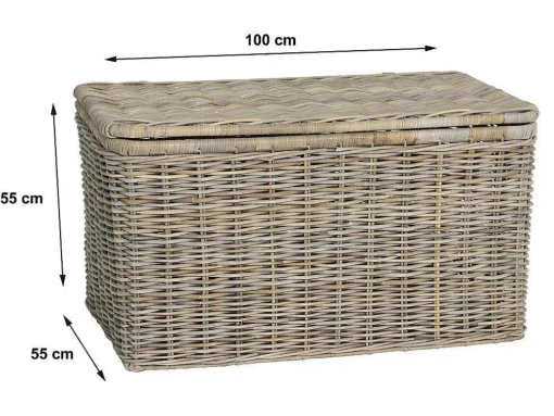 Arca De Arrumação Em Kubu De C100 X L55 X A55 Cm Cor Cinza Natural - Timgad