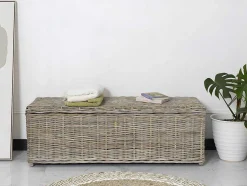 Arca De Arrumação Em Kubu De C130 X L45 X A44 Cm Cor Cinza Natural - Gao