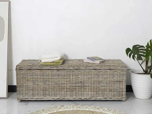 Arca De Arrumação Em Kubu De C130 X L45 X A44 Cm Cor Cinza Natural - Gao