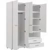 Armário Com 3 Portas, 2 Gavetas E Espelho C. 161 Cm Branco - Thelma