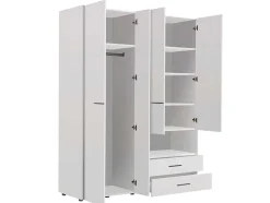 Armário Com 3 Portas, 2 Gavetas E Espelho C. 161 Cm Branco - Thelma