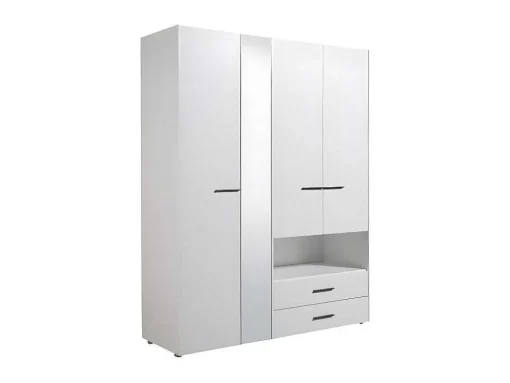 Armário Com 3 Portas, 2 Gavetas E Espelho C. 161 Cm Branco - Thelma