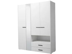 Armário Com 3 Portas, 2 Gavetas E Espelho C. 161 Cm Branco - Thelma
