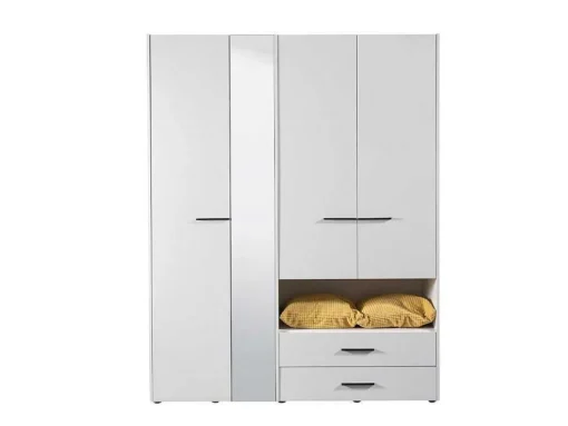 Armário Com 3 Portas, 2 Gavetas E Espelho C. 161 Cm Branco - Thelma