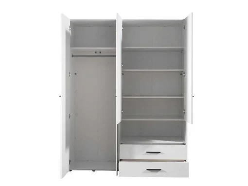 Armário Com 3 Portas, 2 Gavetas E Espelho C. 161 Cm Branco - Thelma
