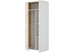 Armário Com 2 Portas Disponivel Em Carvalho E Branco - C95Cm - Sonia