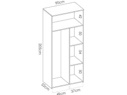 Armário Com 2 Portas Disponivel Em Carvalho E Branco - C95Cm - Sonia