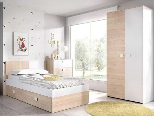 Armário Com 2 Portas Disponivel Em Carvalho E Branco - C95Cm - Sonia