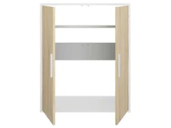 Armário Com Inclinacao 2 Portas Branco E Natural - Adezio