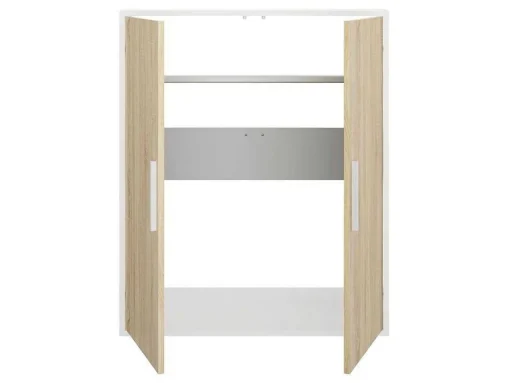Armário Com Inclinacao 2 Portas Branco E Natural - Adezio