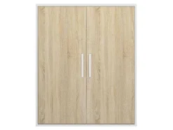 Armário Com Inclinacao 2 Portas Branco E Natural - Adezio