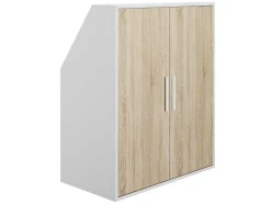 Armário Com Inclinacao 2 Portas Branco E Natural - Adezio