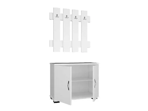Armário De Entrada Morena, Branco, 72X35X129 Cm, Epikasa