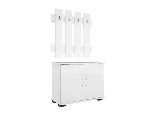 Armário De Entrada Morena, Branco, 72X35X129 Cm, Epikasa