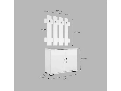 Armário De Entrada Morena, Branco, 72X35X129 Cm, Epikasa