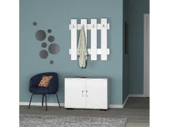 Armário De Entrada Morena, Branco, 72X35X129 Cm, Epikasa