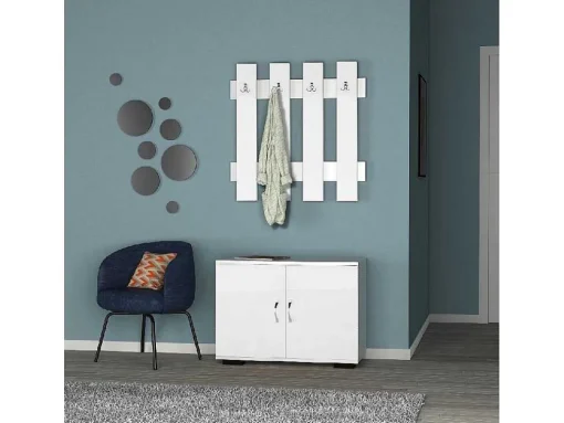 Armário De Entrada Morena, Branco, 72X35X129 Cm, Epikasa