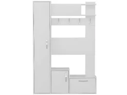 Armário De Entrada Seina, Branco, 125X35X184 Cm, Epikasa