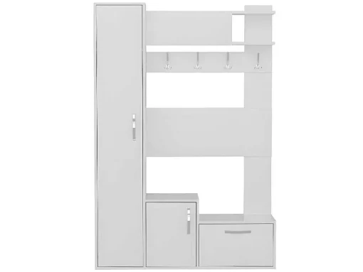Armário De Entrada Seina, Branco, 125X35X184 Cm, Epikasa