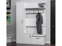 Armário De Entrada Seina, Branco, 125X35X184 Cm, Epikasa