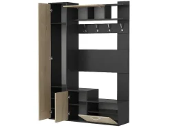Armário De Entrada Seina, Carvalho, Antracite, 125X35X184 Cm, Epikasa