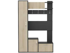 Armário De Entrada Seina, Carvalho, Antracite, 125X35X184 Cm, Epikasa