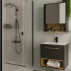 Armário De Parede De Casa De Banho Cor Antracite De 60 Cm - Yangra