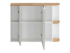 Armário De Parede De Casa De Banho Com Espelhos Cor Natural Clara E Branca 94 Cm - Anida