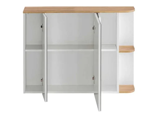 Armário De Parede De Casa De Banho Com Espelhos Cor Natural Clara E Branca 94 Cm - Anida