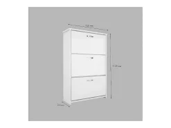 Armário De Sapatos Triplex, Branco, 72X25,5X112 Cm, Epikasa