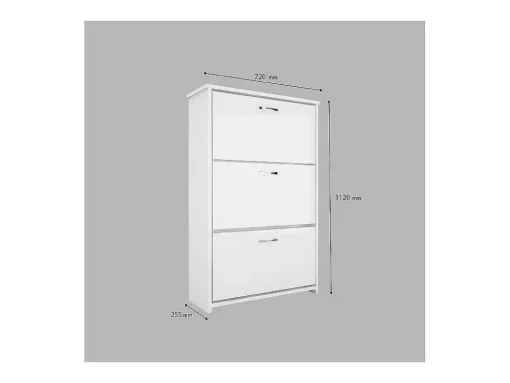 Armário De Sapatos Triplex, Branco, 72X25,5X112 Cm, Epikasa