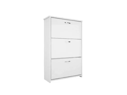 Armário De Sapatos Triplex, Branco, 72X25,5X112 Cm, Epikasa