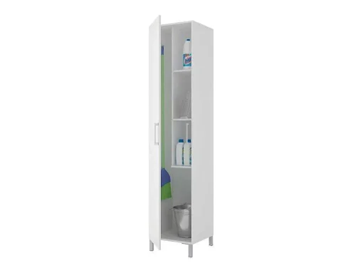 Armário Domestico 1 Porta 187X42X41 Pernas Branco