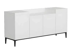 Armário Multiusos Ellaria, Branco, Preto, 160X42X75 Cm, Epikasa