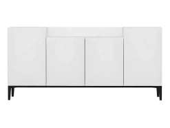 Armário Multiusos Ellaria, Branco, Preto, 160X42X75 Cm, Epikasa