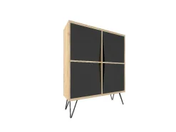 Armário Multiusos Momentum, Carvalho, Antracite, 90X30X110 Cm, Epikasa